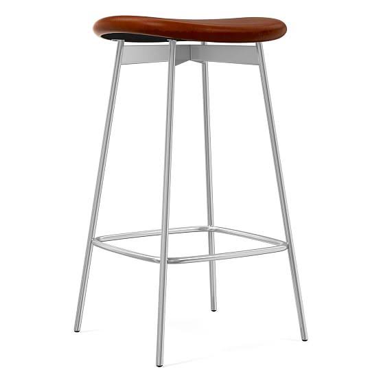 Saddle Leather Backless Counter Stool P92931