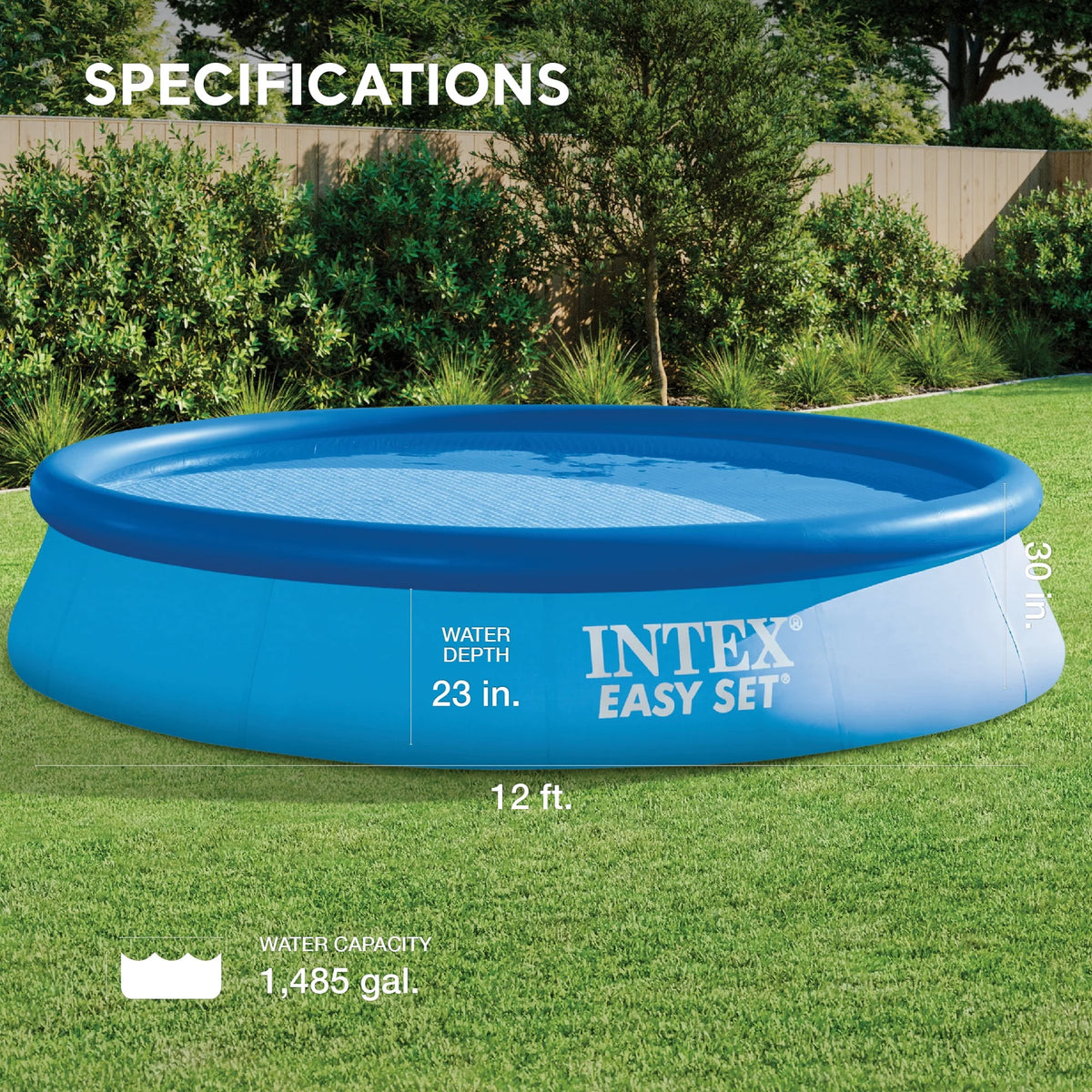 12ft x 30in Inflatable Swimming Pool with Filter Pump V916