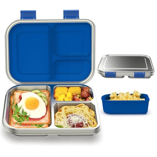 Pink 3 Compartments Leak Proof Stainless Steel Bento Lunch Box U29588