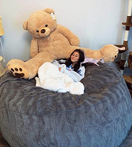 Large Round Soft Fluffy Bean Bag Cover S82165