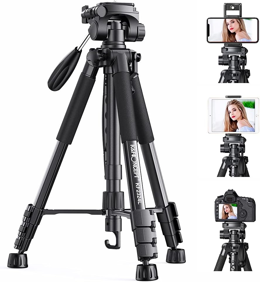 70cm Portable Aluminum Tripod with 3-Way Pan Tilt Head A915