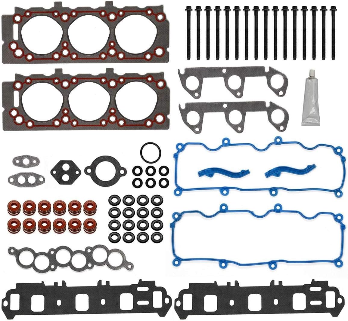 Cylinder Head Gasket with Bolts Kit Compatible with Ranger 1999-2001 3.0L Pack of 2 Z54385