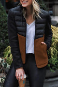 Solid Pocket Mandarin Collar Outerwear F930822