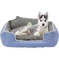 Blue Large Rectangle Bolster Cat Dog Bed K388