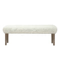 White Faux Leather Makeup Bench U734843