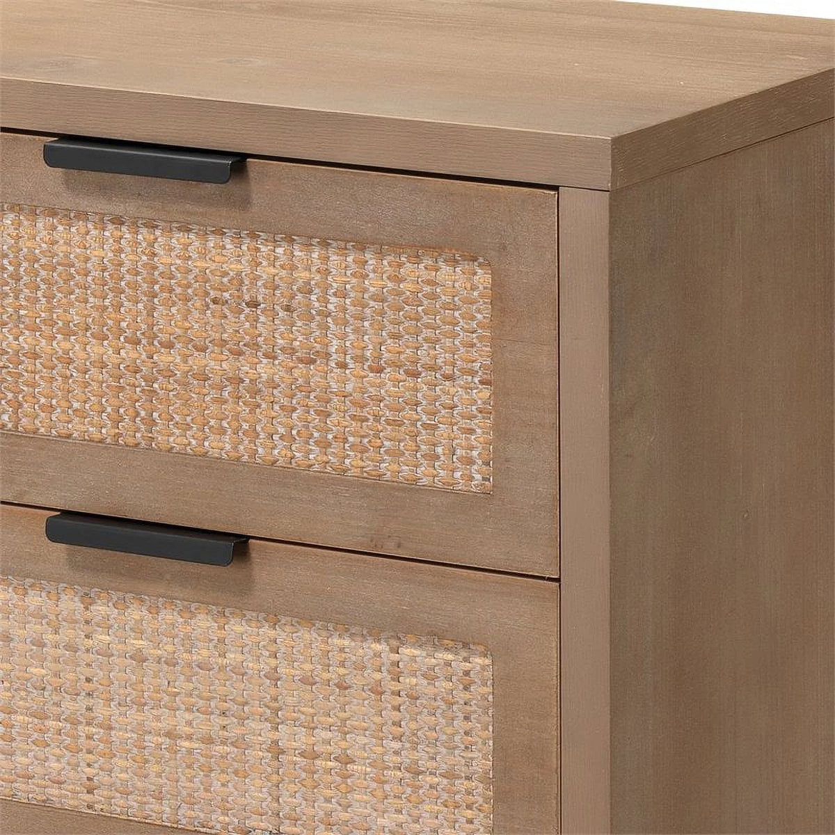 3 Drawer Wood and Iron Side Table X280612