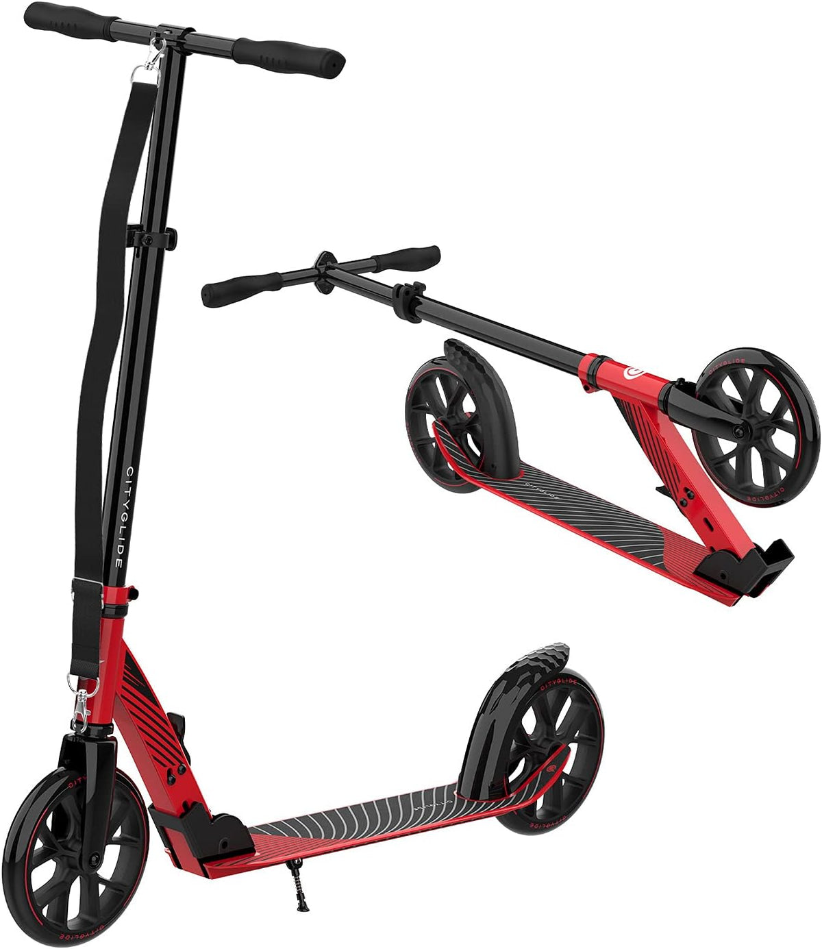 Foldable Lightweight Adult Kick Scooter with Carry Strap and Kickstand O5258
