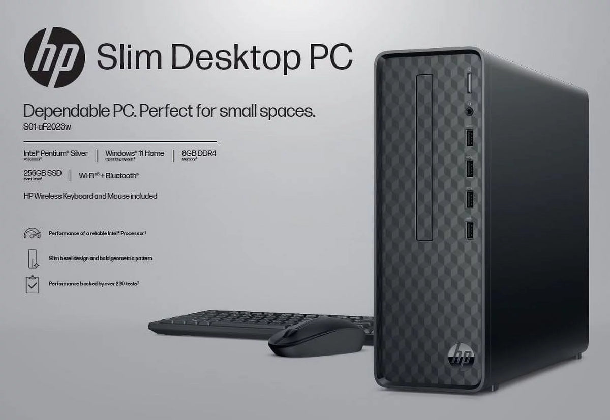Black Intel Pentium 8GB 256GB SSD Windows 11 Desktop Tower L987