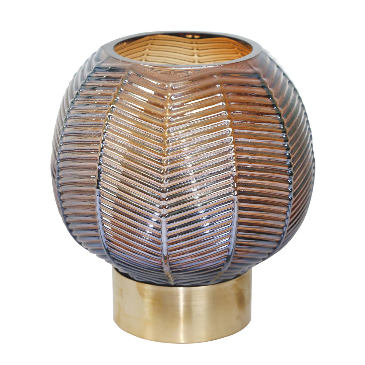 9 in. Chevron Pattern Glass Vases O5310