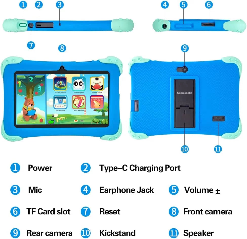 7 inch Android Kids Tablet with Blue Case N897