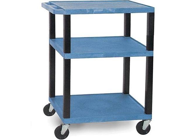 AV Cart 3 Shelves Black Legs Blue V703060