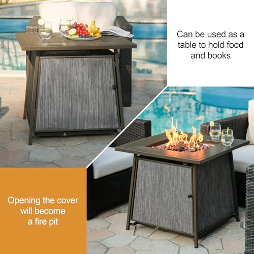 Black 28 inch Propane Fire Pit Table G188580