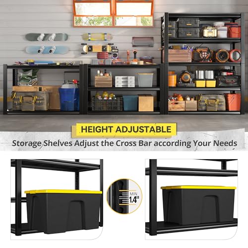 48" W x 24" D x 72" H Metal Garage Shelving B22711