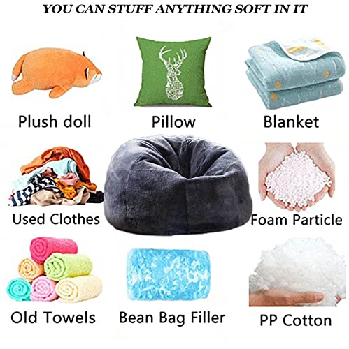 Large Round Soft Fluffy Bean Bag Cover S82165