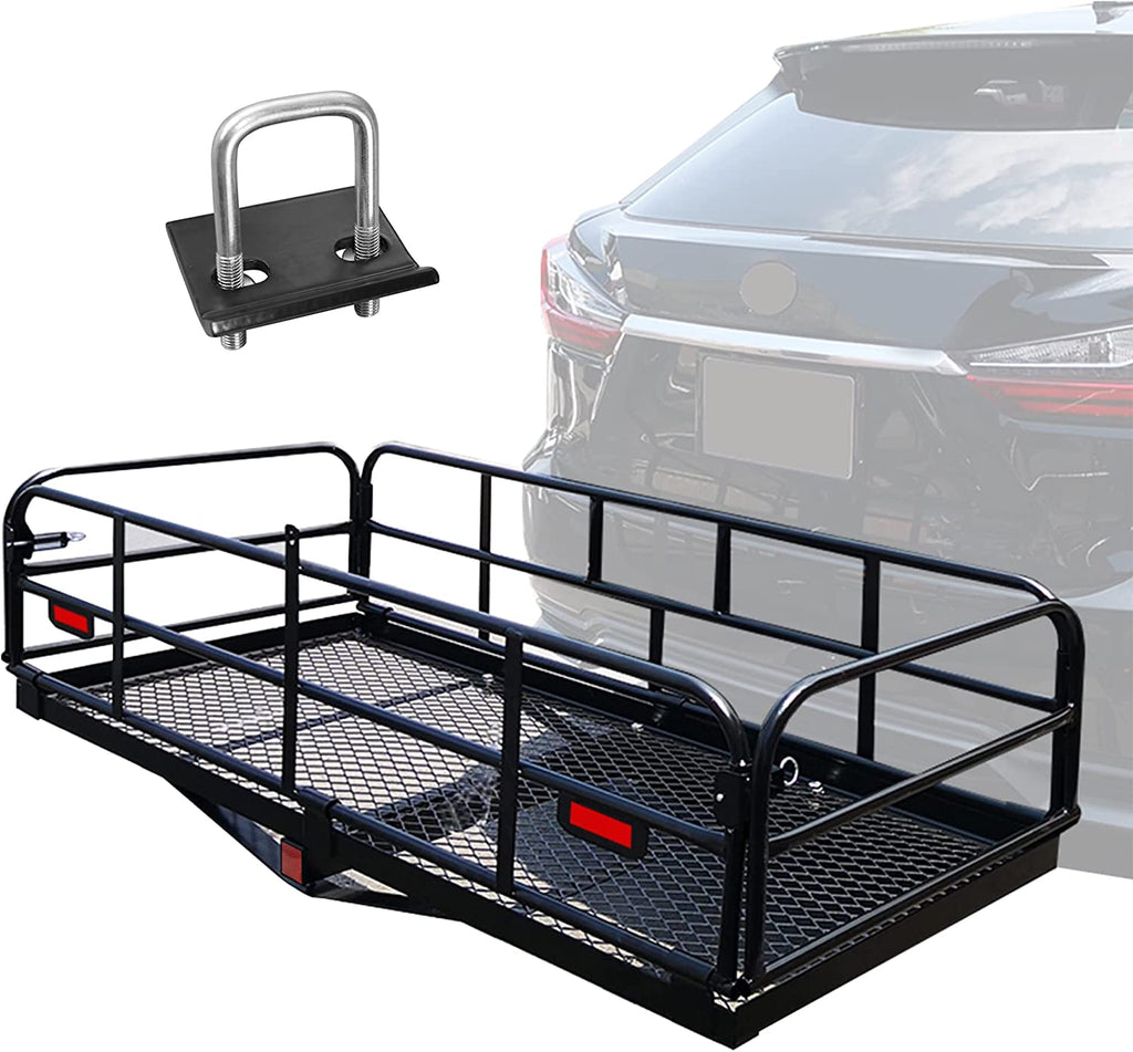 60" x 24" x 14.4" Folding Hitch Mount Cargo Carrier E62912