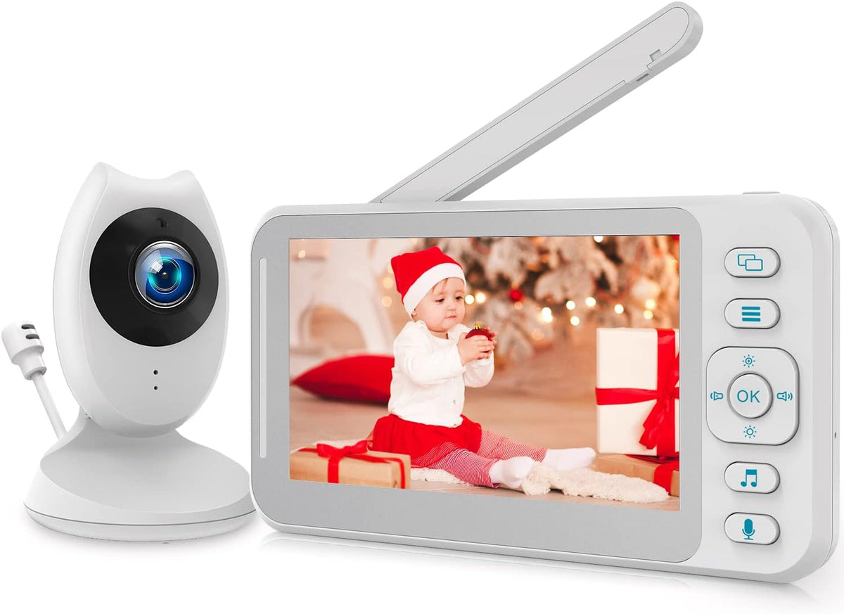 Video Baby Monitor with Camera and Audio, 4.3 inch, Night Vision, 2-Way Audio, Temperature Sensor H71771