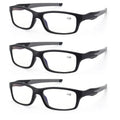 3 Pairs Men Sport Reading Glasses Blue Light Blocking Rubber Anti-Slip D8951