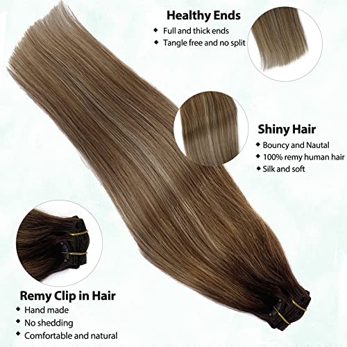 7pcs 70g 18Inch Remy Human Hair Clip in Hair Extensions O977713