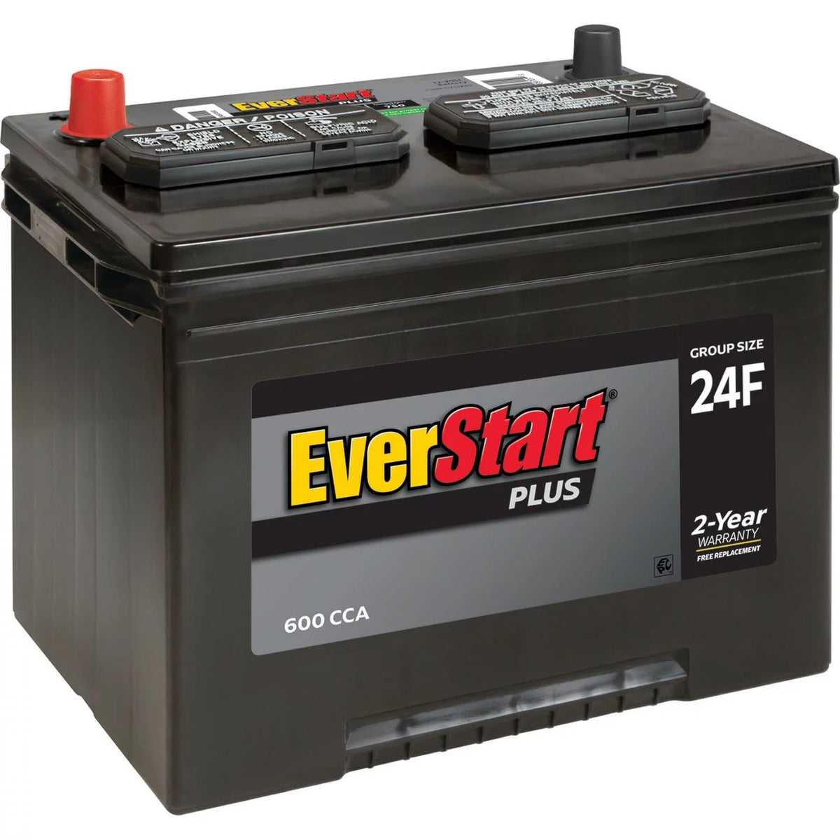 Lead Acid Automotive Battery, Group Size 24F 12 Volt, 600 CCA L2551