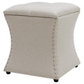 Cream Tufted Storage Ottoman I4987