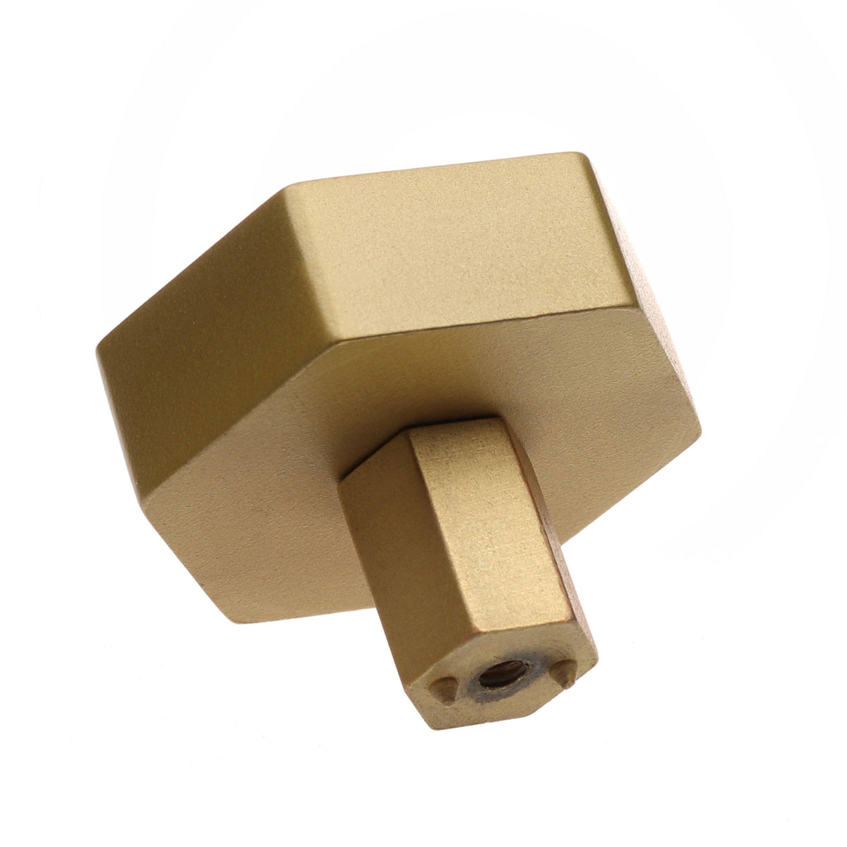 1-1/2 inch Solid Hexagon Cabinet Knob Satin Gold N15576