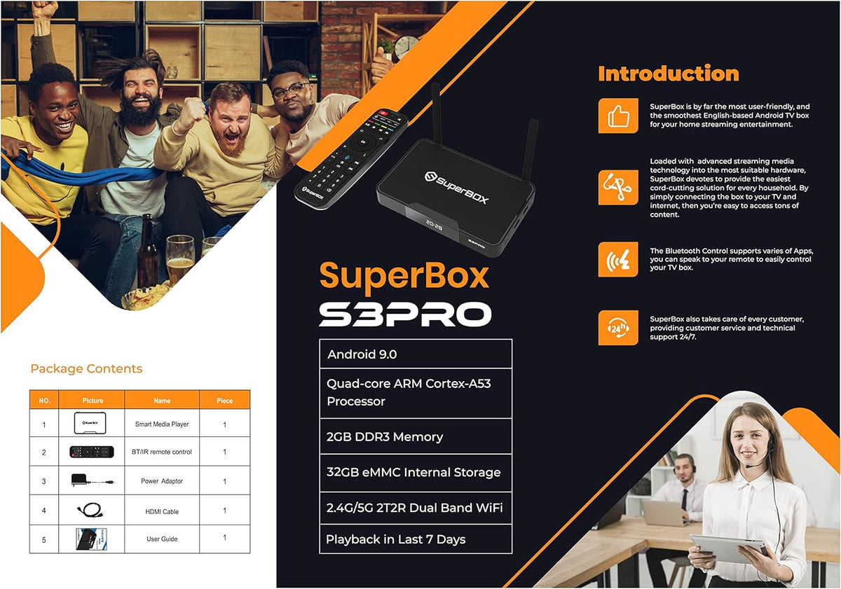 SuperBox S3 Pro with Voice Remote, Backlit Mini Keyboard & 8K HDMI Cable Z30567