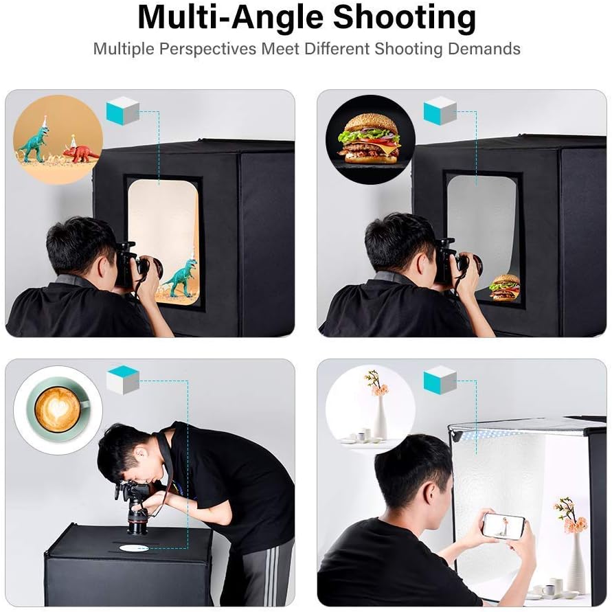 Portable Foldable 32 x 32 Inch Photo Studio Light Box with 3 Color Backdrops J6642