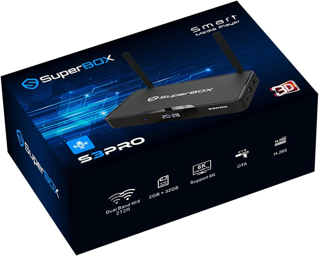 SuperBox S3 Pro with Voice Remote, Backlit Mini Keyboard & 8K HDMI Cable Z30567