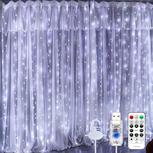 19.6ft x 9.8ft Warm White Curtain String Light D615
