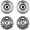 4pcs 17inch Polished Stainless Steel Dually Wheel Simulators, 8 Lug 4 Hand Hole Hubcaps J150337