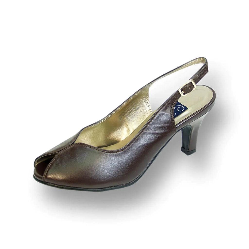 Wide Width Leather Slingback Pumps U127589
