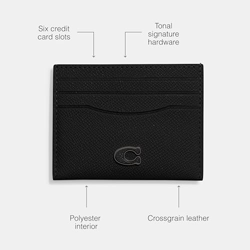 Flat Card Case in Crossgrain Leather, Chalk W944074