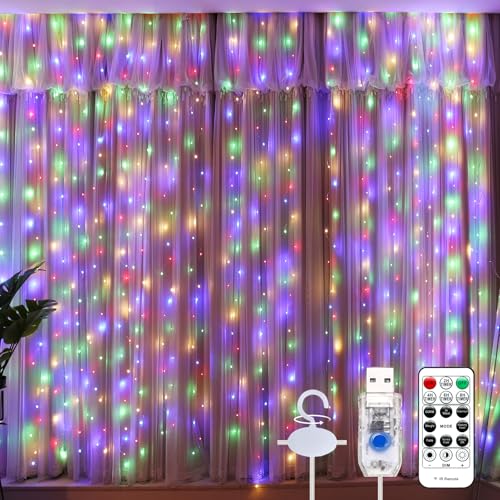 19.6ft x 9.8ft Warm White Curtain String Light D615