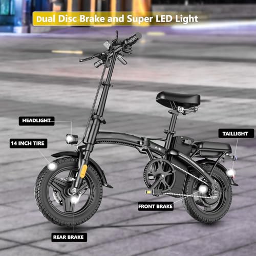14" Folding Electric Bike with 500W Motor and 48V12AH Removable Battery G273