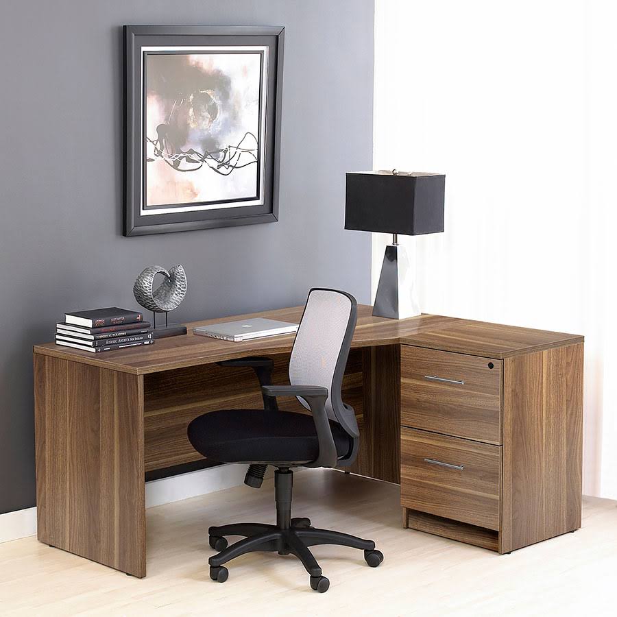 2 Drawer Walnut File Cabinet Desk H47494