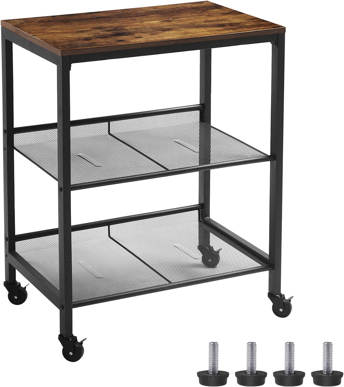3-Tier Kitchen Bar Cart on Wheels with Storage Shelves L644870
