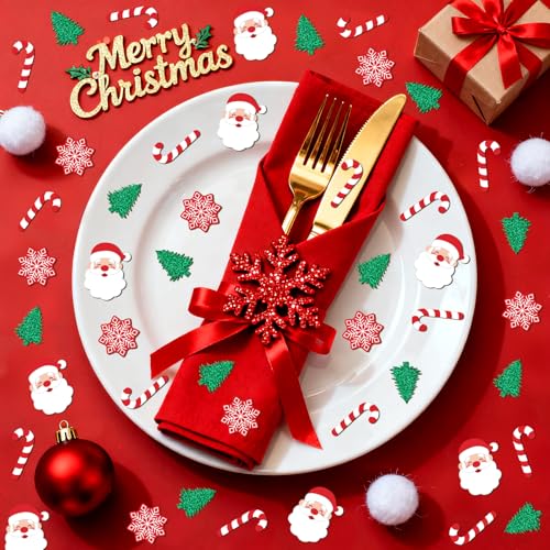 Christmas Confetti Glitter Tree Decorations Santa Claus Snowflakes Candy Canes Sprinkles N759