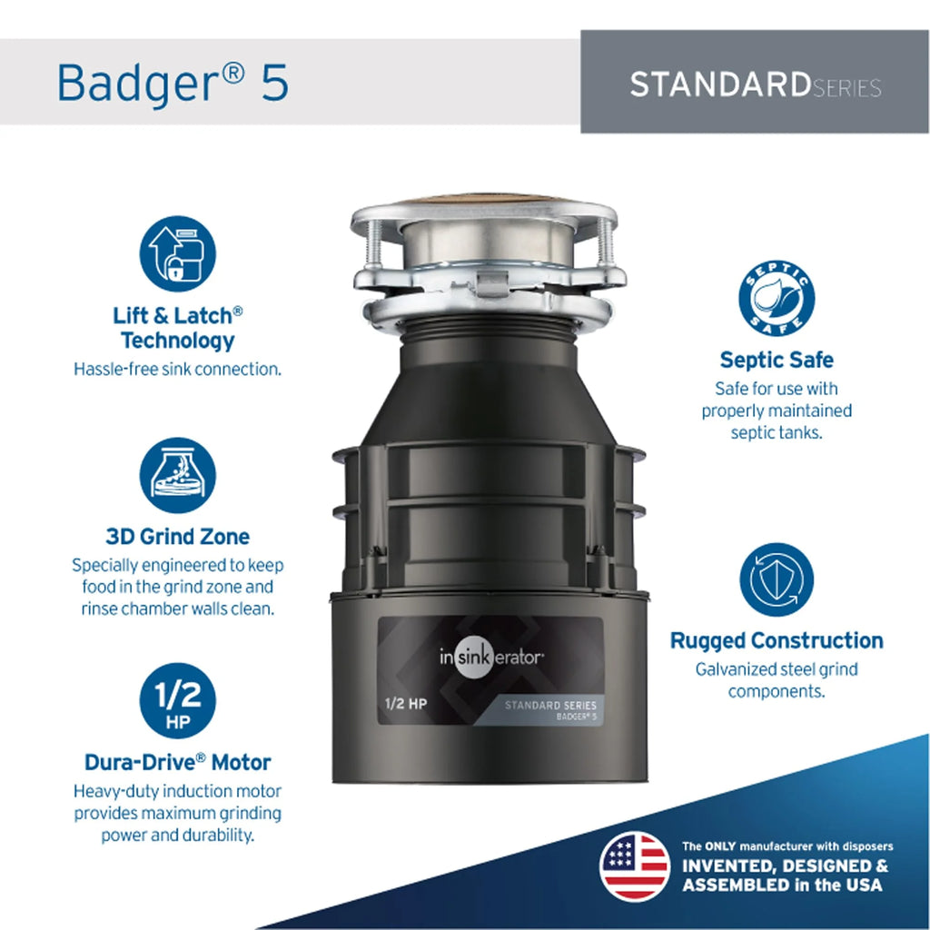 1/2 HP Continuous Feed Garbage Disposal P1957