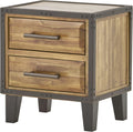 Acacia Wood Two Drawer Night Stand X406711