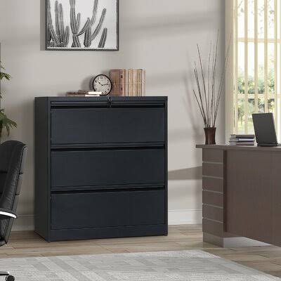 Black 3-Drawer Vertical Filing Cabinet Z519383