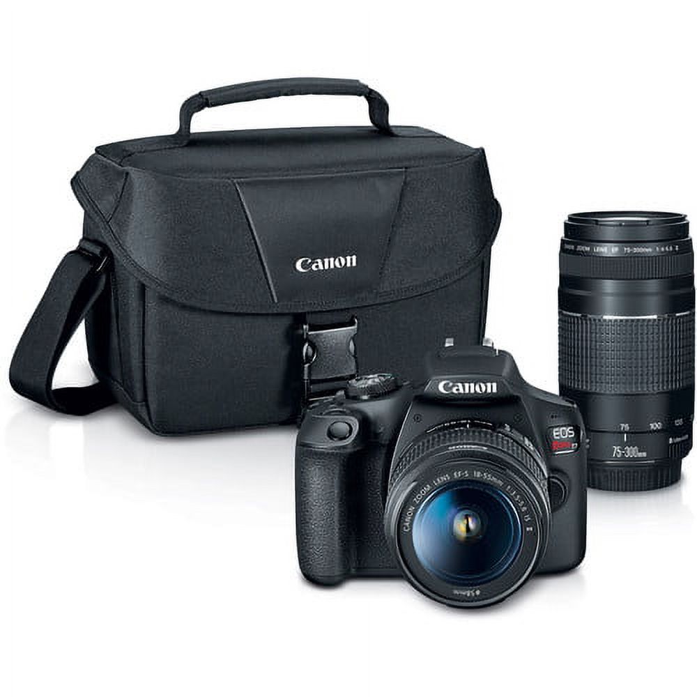 Digital SLR Camera with 24.1MP APS-C CMOS Sensor and 18-55mm f/3.5-5.6 IS II Lens (Black) + 75-300mm f/4-5.6 III Lens Z2322