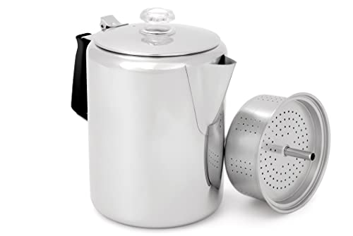 Glacier Stainless Steel Percolator Coffee Pot with Silicone Handle O7869