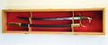 Lockable Oak Finish Sword Display Case Cabinet W81679
