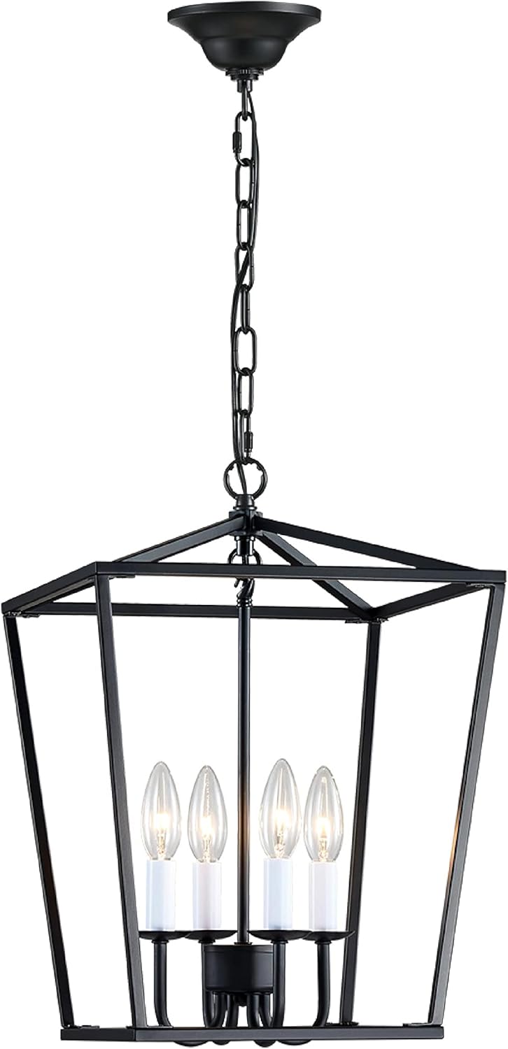 Lantern Pendant Light Iron Cage 1 E26 Bulbs Gold Plating X442