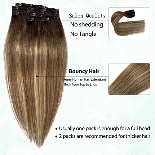7pcs 70g 18Inch Remy Human Hair Clip in Hair Extensions O977713