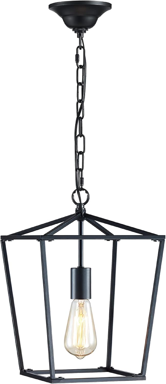 Lantern Pendant Light Iron Cage 1 E26 Bulbs Gold Plating X442