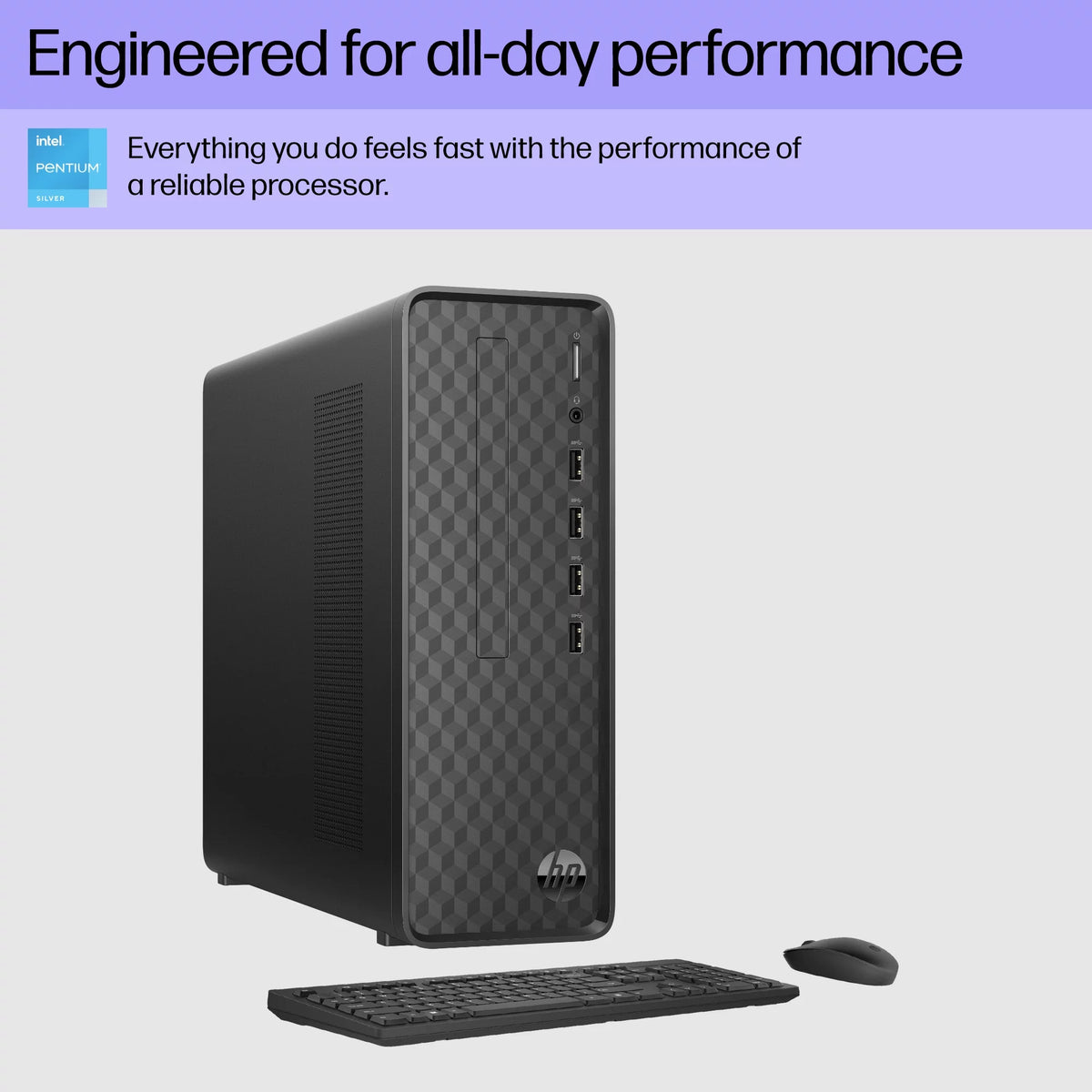 Black Intel Pentium 8GB 256GB SSD Windows 11 Desktop Tower L987