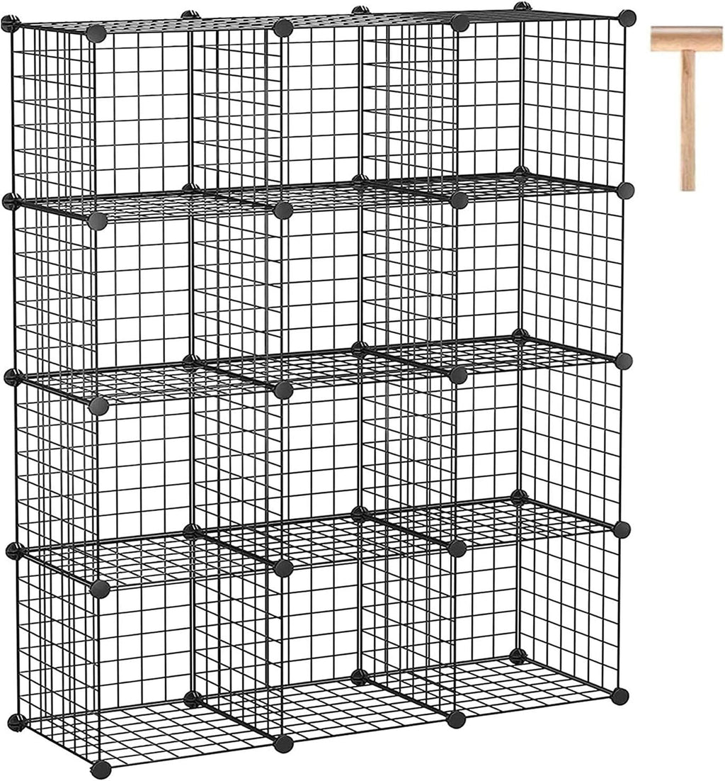 12-Cube White Wire Cube Storage Organizer P16545