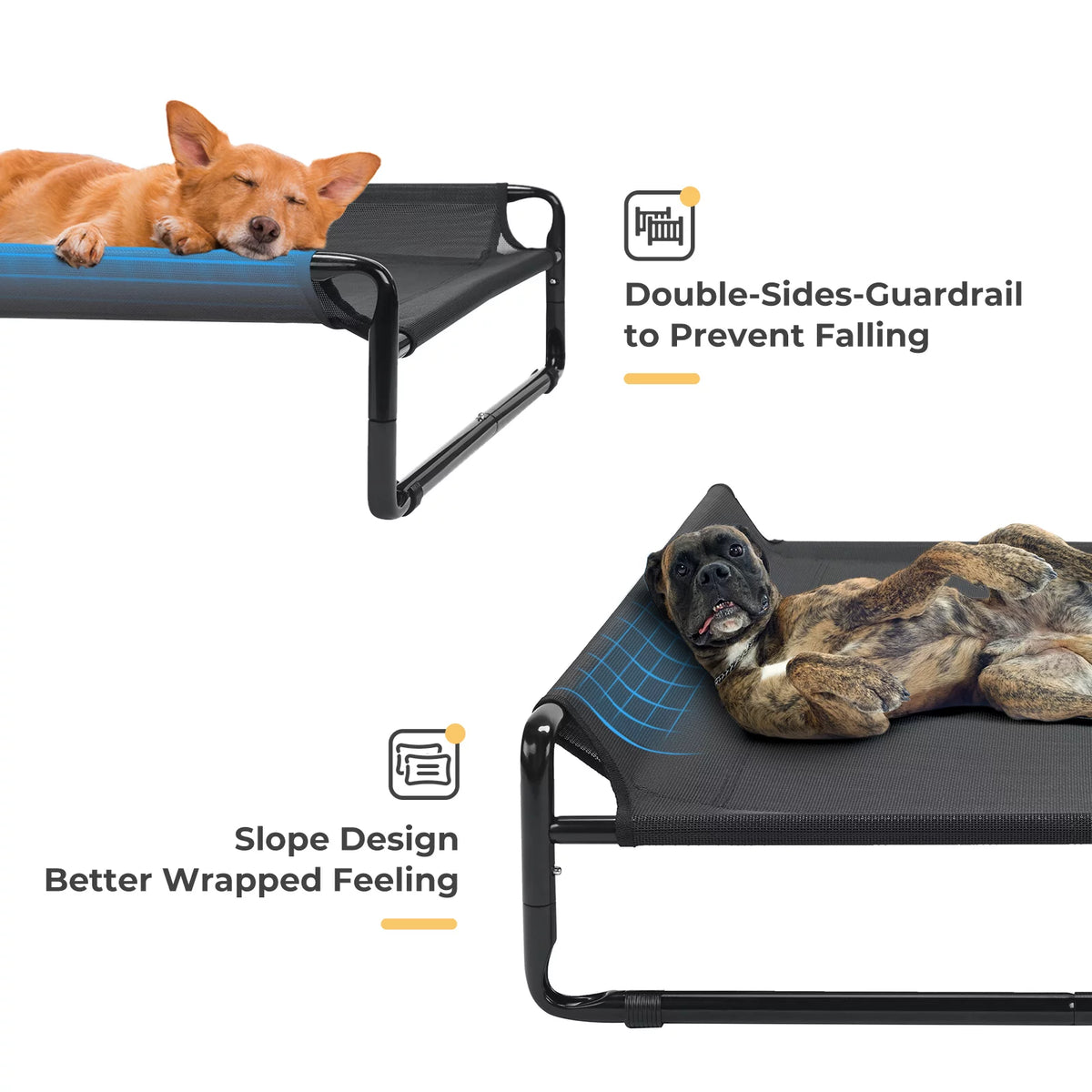 Black Elevated Dog Bed with Washable Mesh B199819