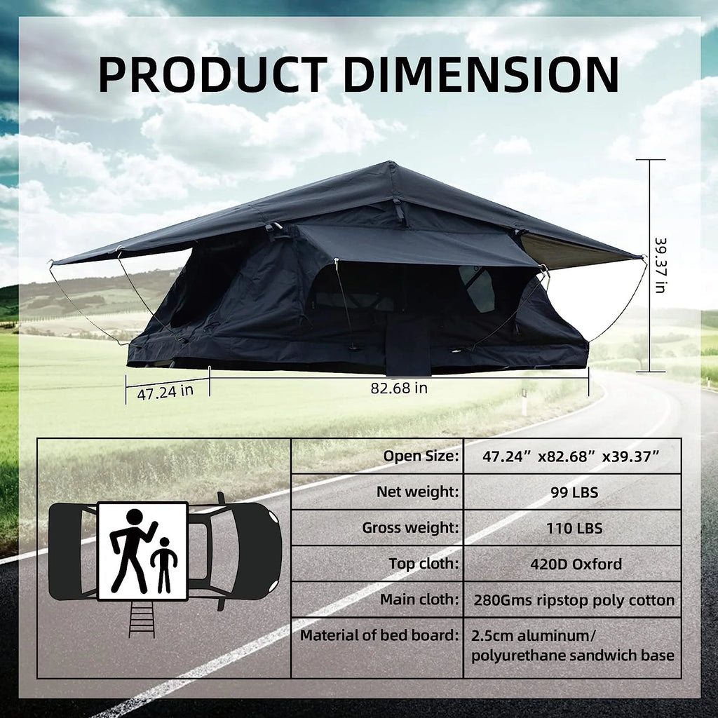Rooftop Tent with Ladder Waterproof for 1-2 People G2495